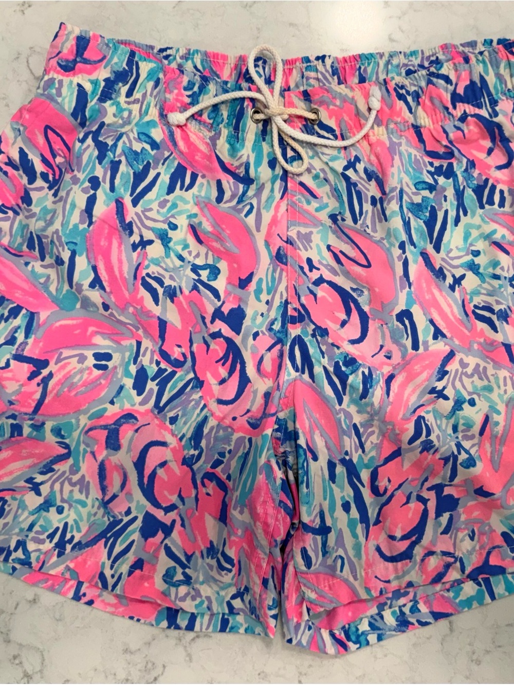 Lilly Pulitzer Men’s Pink lobster Swim Trunks, small, RARE!! 🦞